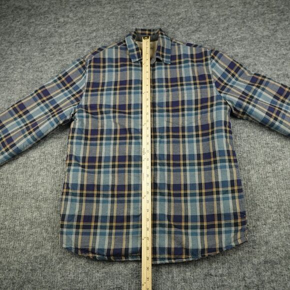 Carbon 2 Cobalt Jacket Mens Medium Blue Plaid Sherpa Lined Flannel Shacket Adult - Picture 7 of 12